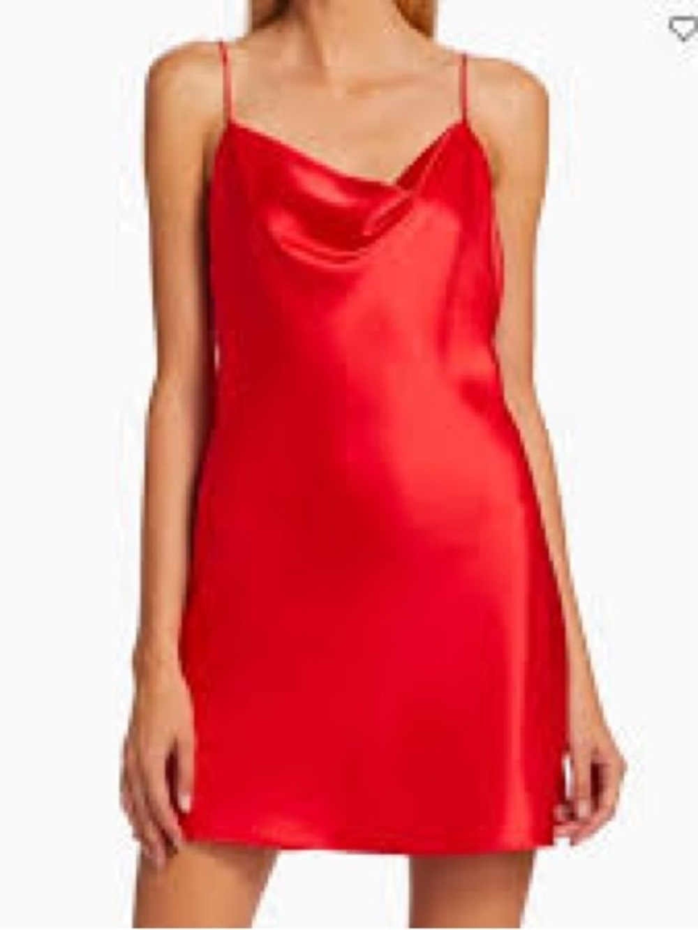Red Dress Boutique Red Satin Cowl Neck Mini Slip Dress